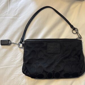 Coach Black Signature Clutch Wristlet
